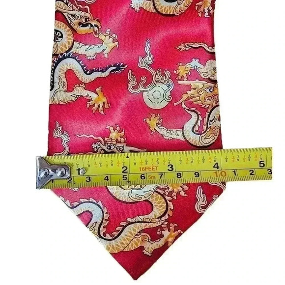 Family Tree red dragon tie Introducing the Family Tree Red Satin Dragon Tie - Picture 4 of 5